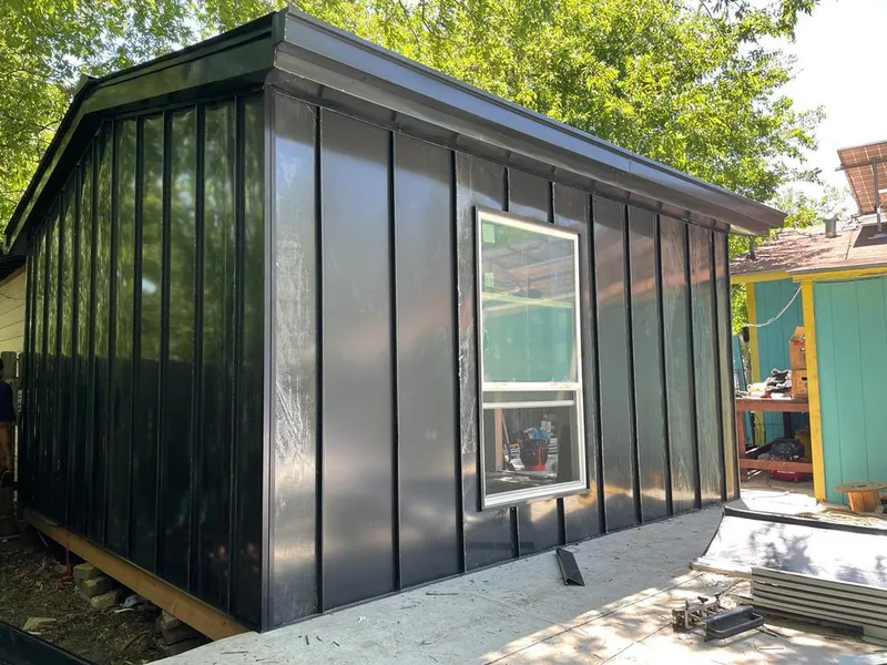 Black standing seam metal wall panels for Metal Roof Installation in Randolph Town